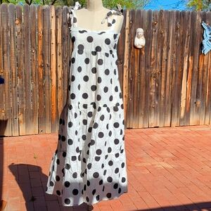 Linen polka dot sundress